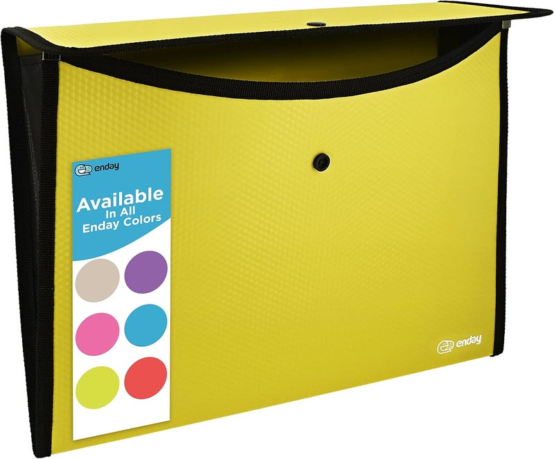 Enday Square Flap Document Holder Pink, Expanding File Folder, A4 Letter Size Reusable Filling Envelopes, Snap Closure Wallet File Pouch Also Available in Blue, Purple, Green, Red, Grey, 1 Pc– by - Image 1